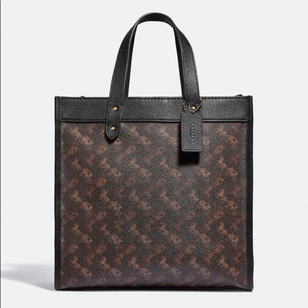 Coach Field Tote With Horse And Carriage Print